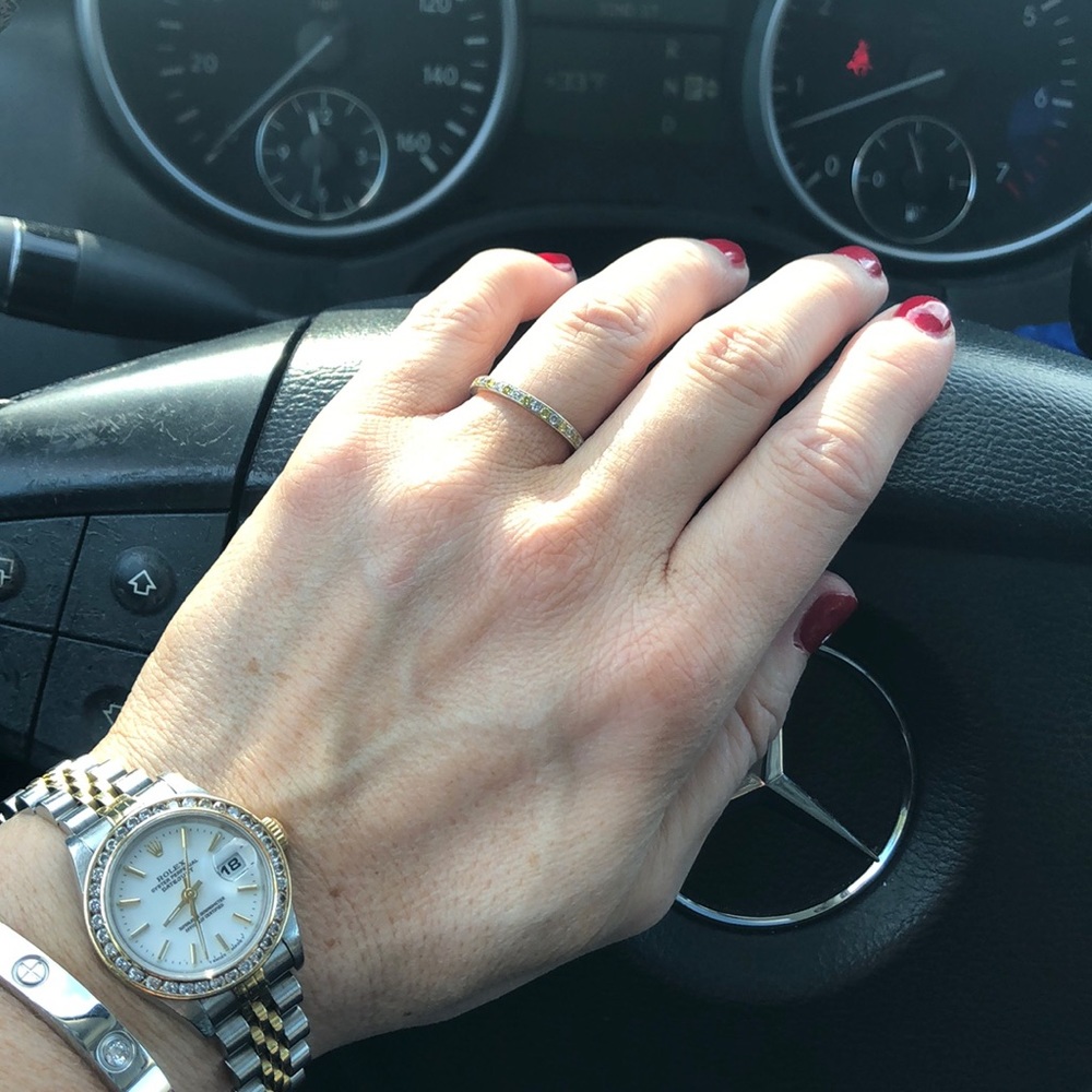 18KT WHITE GOLD CANARY/WHITE DIAMOND VS RING